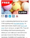 Free Lush Bath Bombs